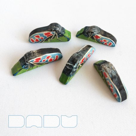 Crepuscular burnet - handpainted unique wooden insect toy