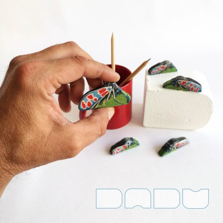 Crepuscular burnet - handpainted unique wooden insect toy