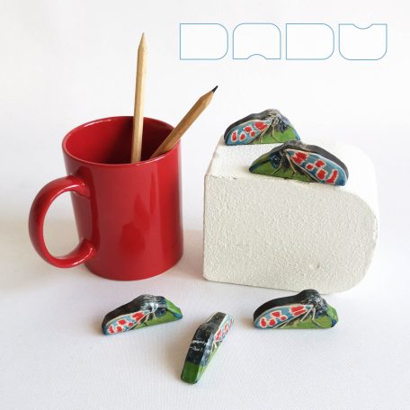 Crepuscular burnet - handpainted unique wooden insect toy