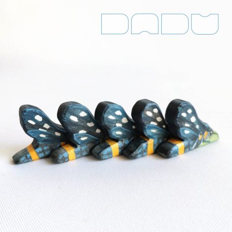 Nine-spotted moth - handpainted unique wooden insect toy