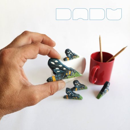 Nine-spotted moth - handpainted unique wooden insect toy