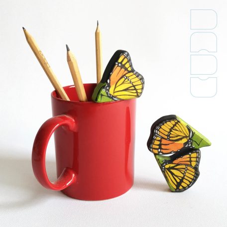 Monarch butterfly - handpainted unique wooden insect toy