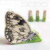 Marbled white - handpainted unique wooden butterfly