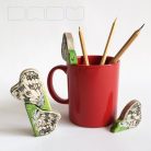 Marbled white - handpainted unique wooden butterfly