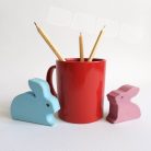 Colored Bunnies—Wooden Toy Figures