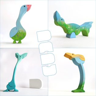 Field birds - unique, handpainted wooden figures